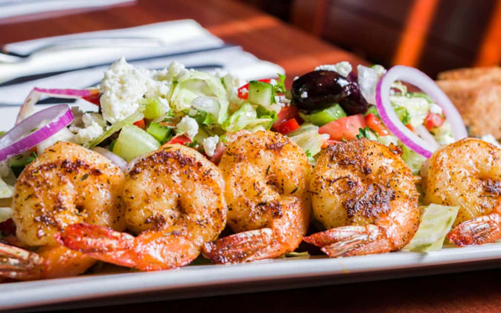 shrimp and salad