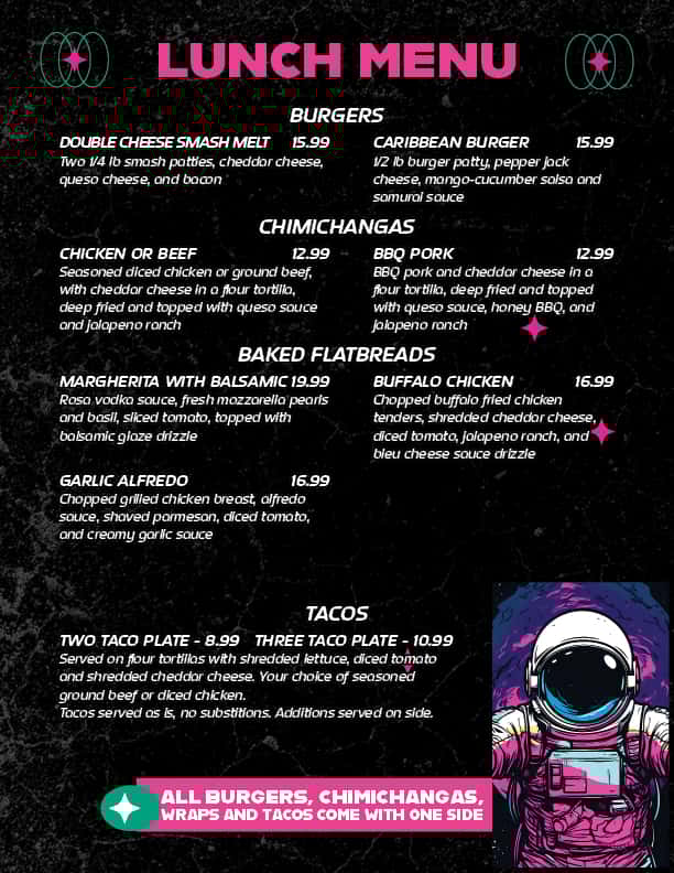 Lunch Menu Front