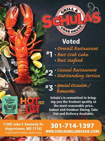 Voted #1. Overall restaurant. Best crab cake. Best seafood. Voted #2 casual restaurant. outstanding service. Voted #3 special occasion / romantic. Schula's is committed to bringing you the freshest quality at the most reasonable price. Indoor and outdoor dining. Take out and delivery available.