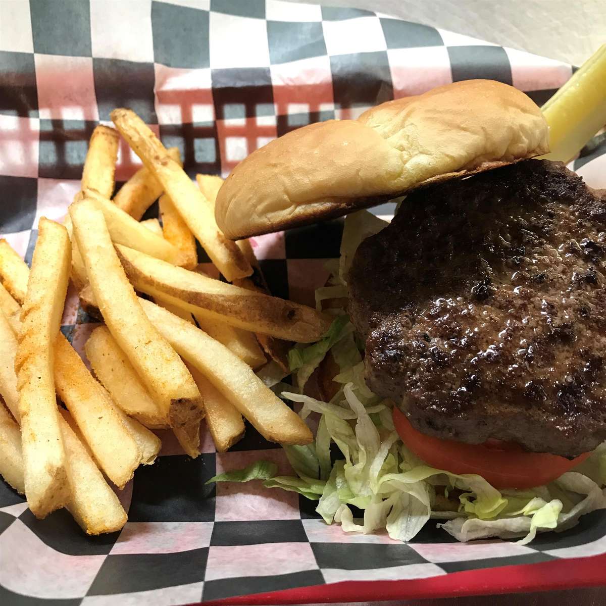 burger and fries