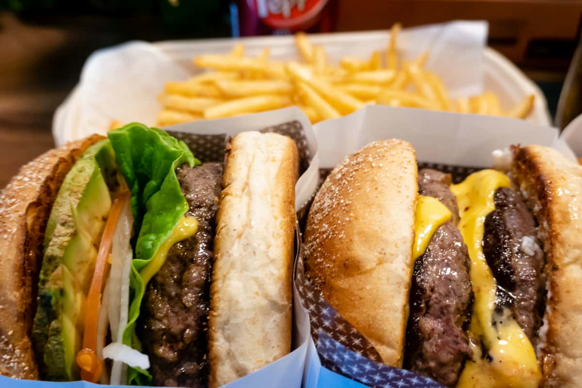 burgers and fries