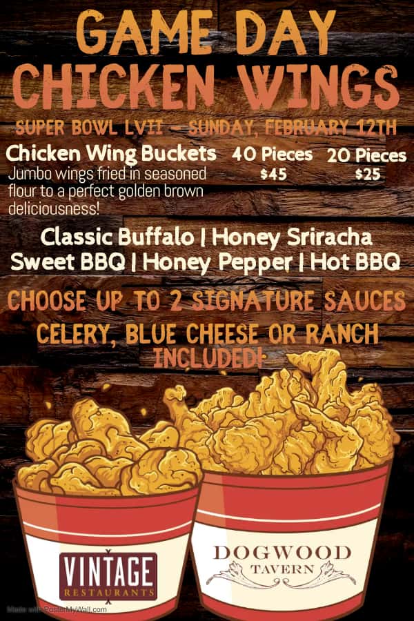 Game Day Specials & Chicken Wing Buckets