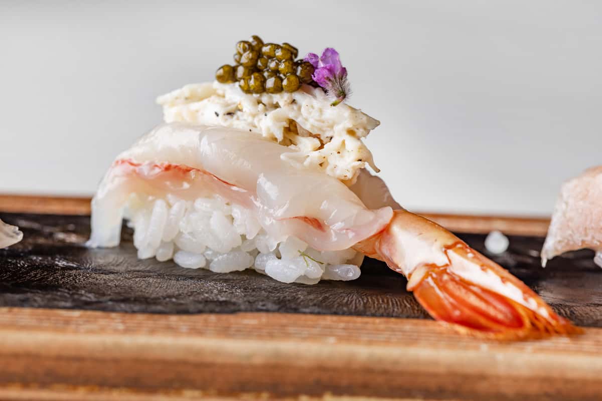 Sweet Shrimp with Blue Crab and Caviar