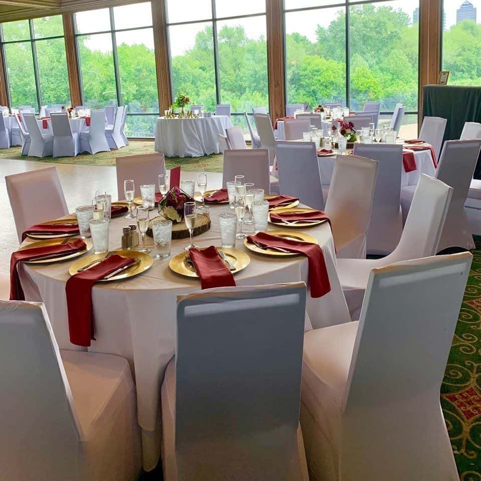 Private event space with a view of the river