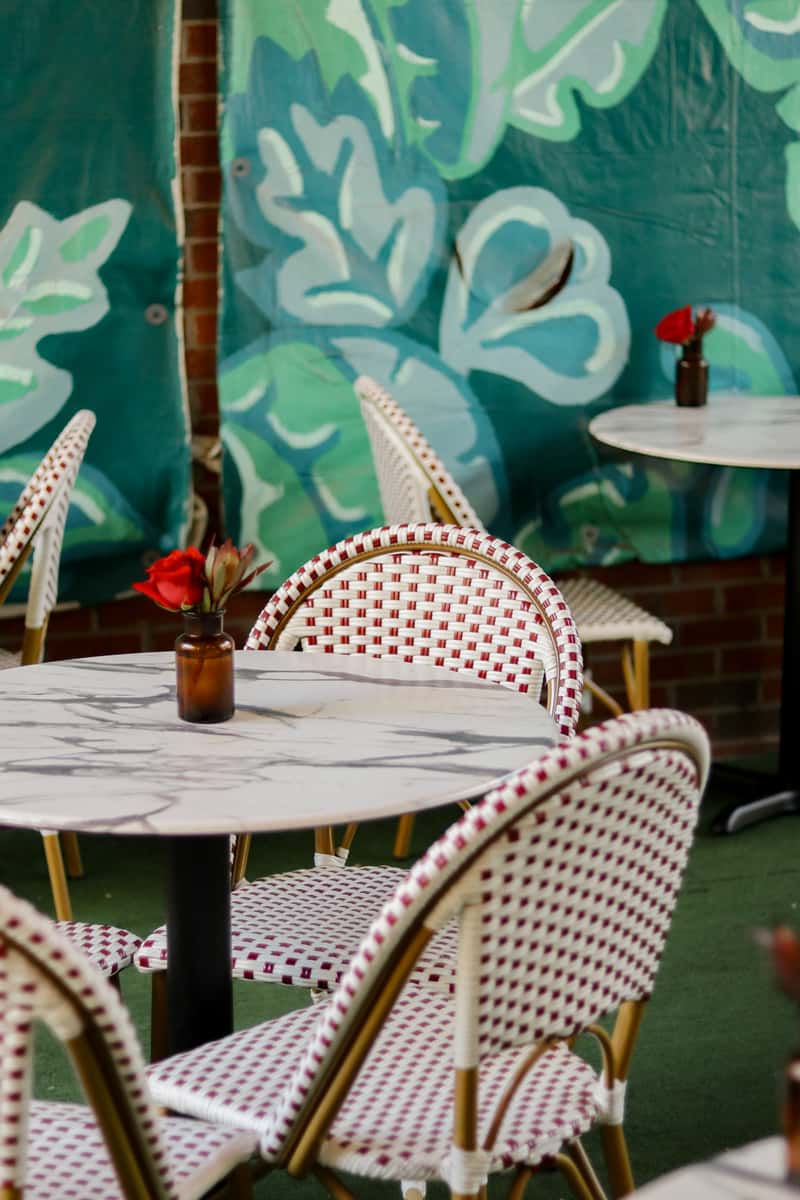 Exterior seating at restaurant