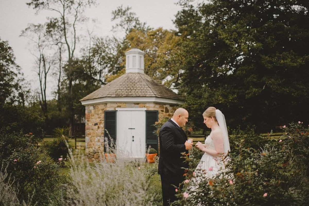 bride and groom - garden wedding venue in Delaware