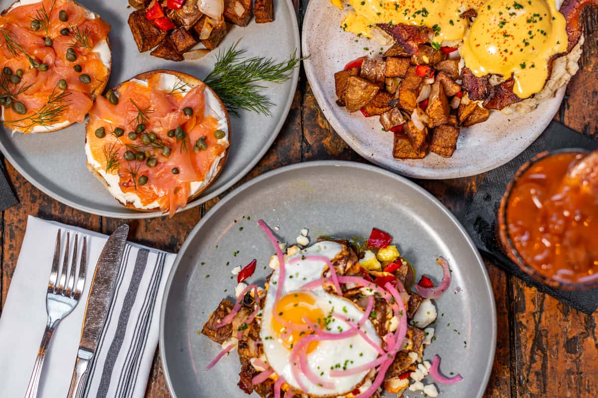 spread of menu items