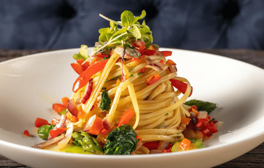 Penne with Mixed Vegetables at Chazz Palminteri White Plains, Cambria Hotel room service dining, ordering