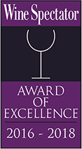 Wine Spectator Award of Excellence 2016-2018