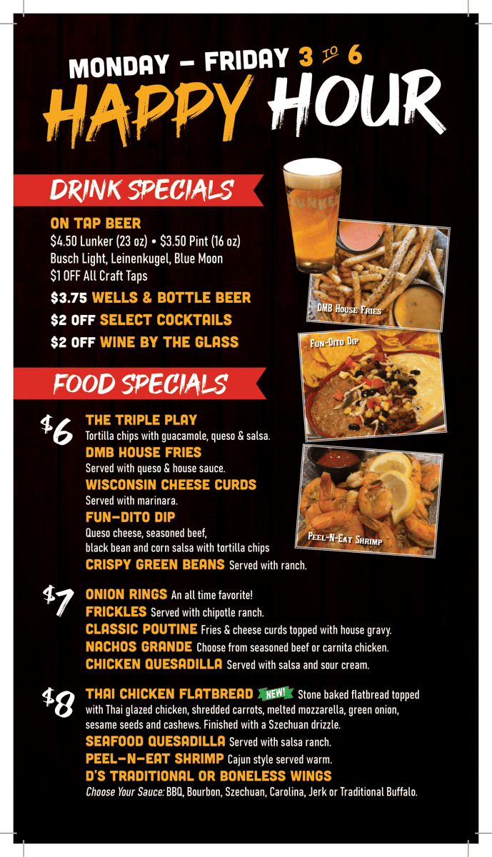 Happy Hour menu
