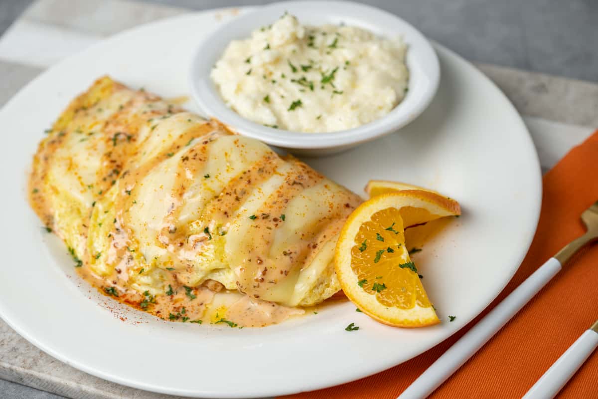  shrimp and lobster omelette with grits