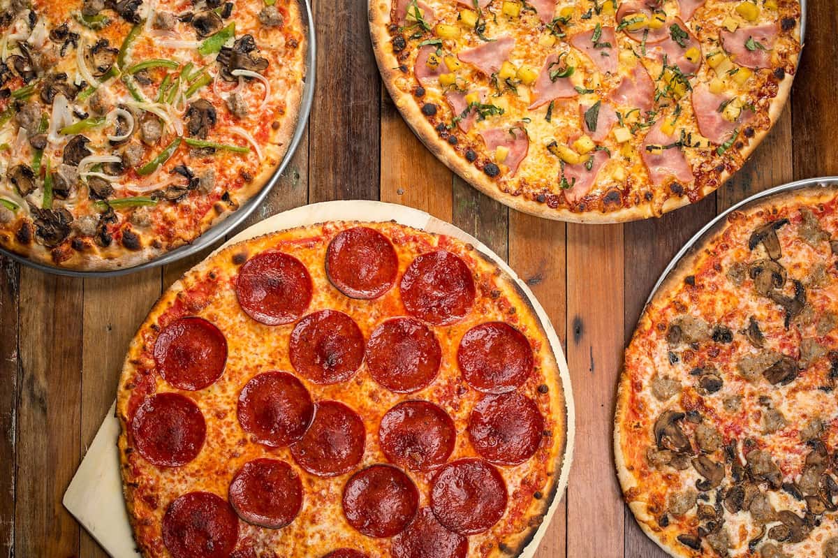 variety of pizzas