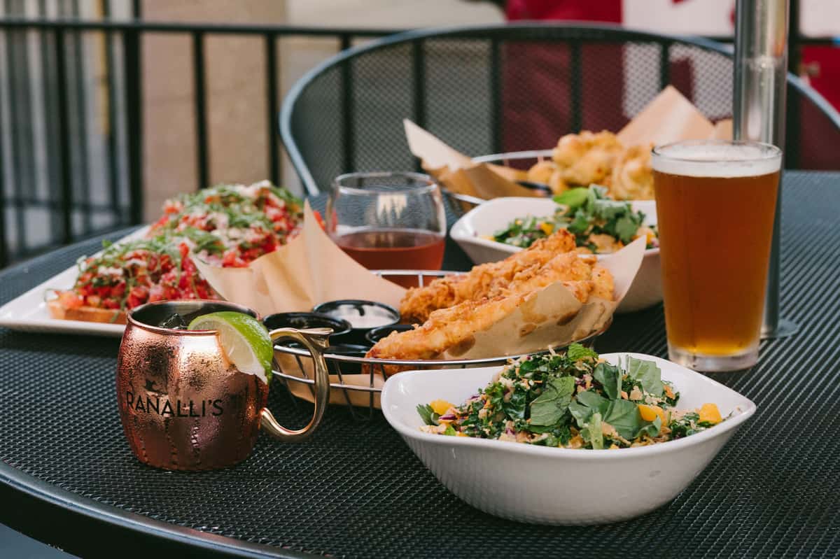 spread of menu items