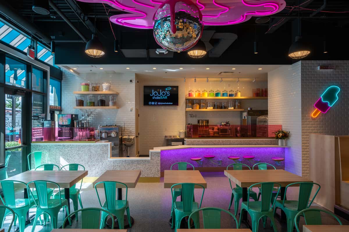 The Main Dining Room at JoJo's Detroit. Featuring retro arcade games, a private party booth, and a behind the scenes glimpse at our pastryBAR.