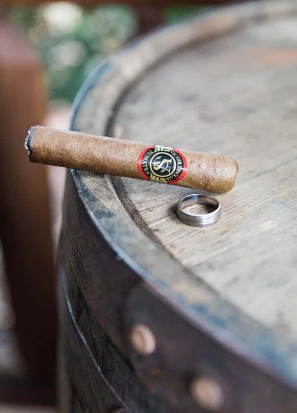groom ring and cigar