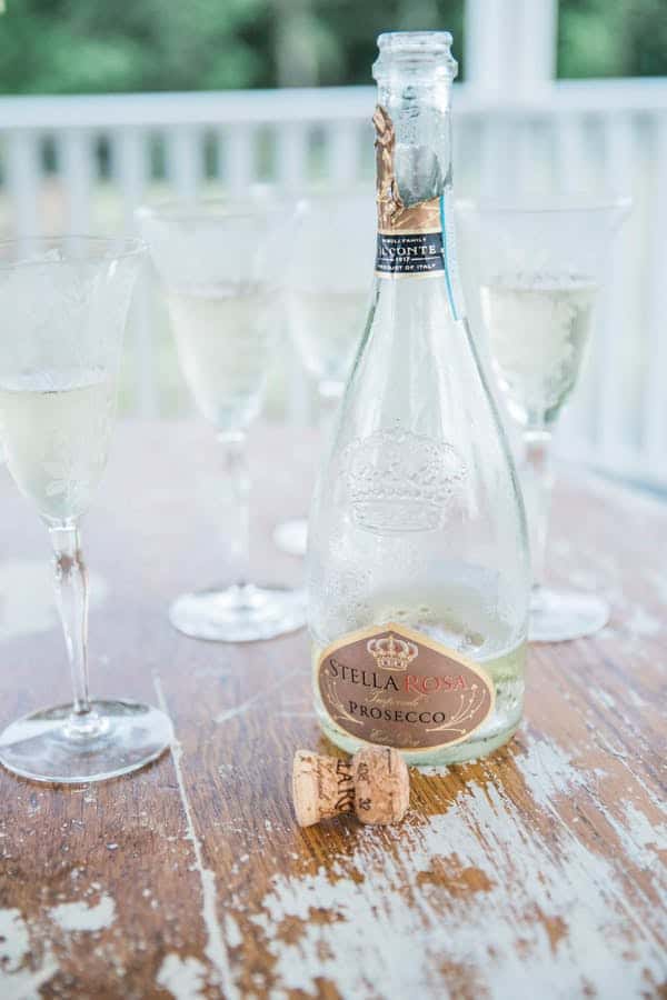 prosecco and champagne glasses
