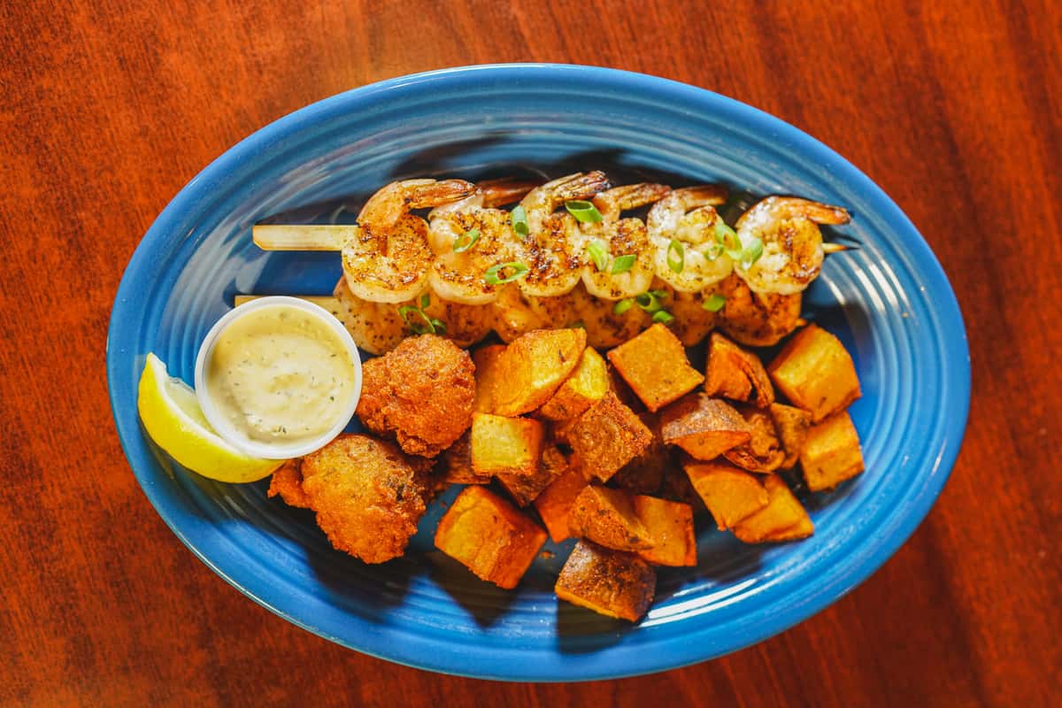 Grilled Shrimp Skewers Dee's Hangout Restaurant in Panama City