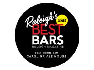 Carolina Ale House Raleigh's Best Burbs Bar 2025 award by Raleigh Magazine