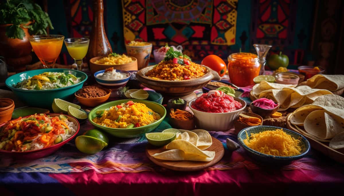 A huge family feast for a Mexican restaurant