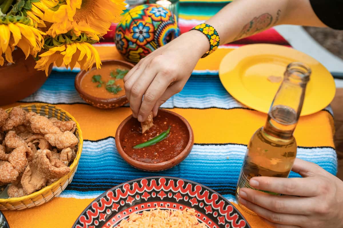 Mexican food spread for event