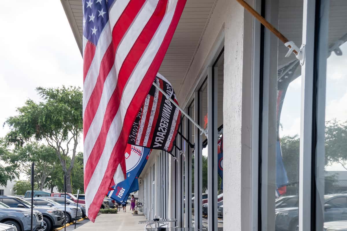 Exterior flags of Dick's Wings & Grill
