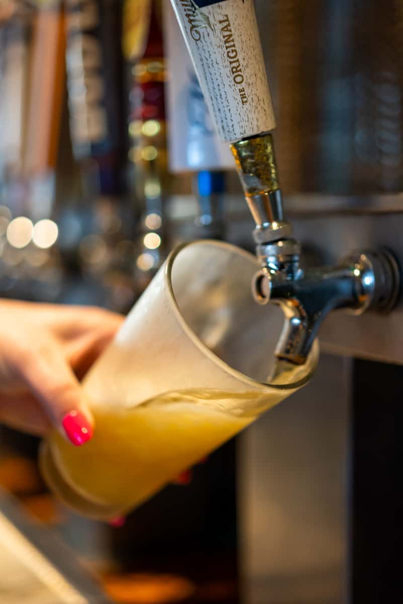 Draft beer being poured