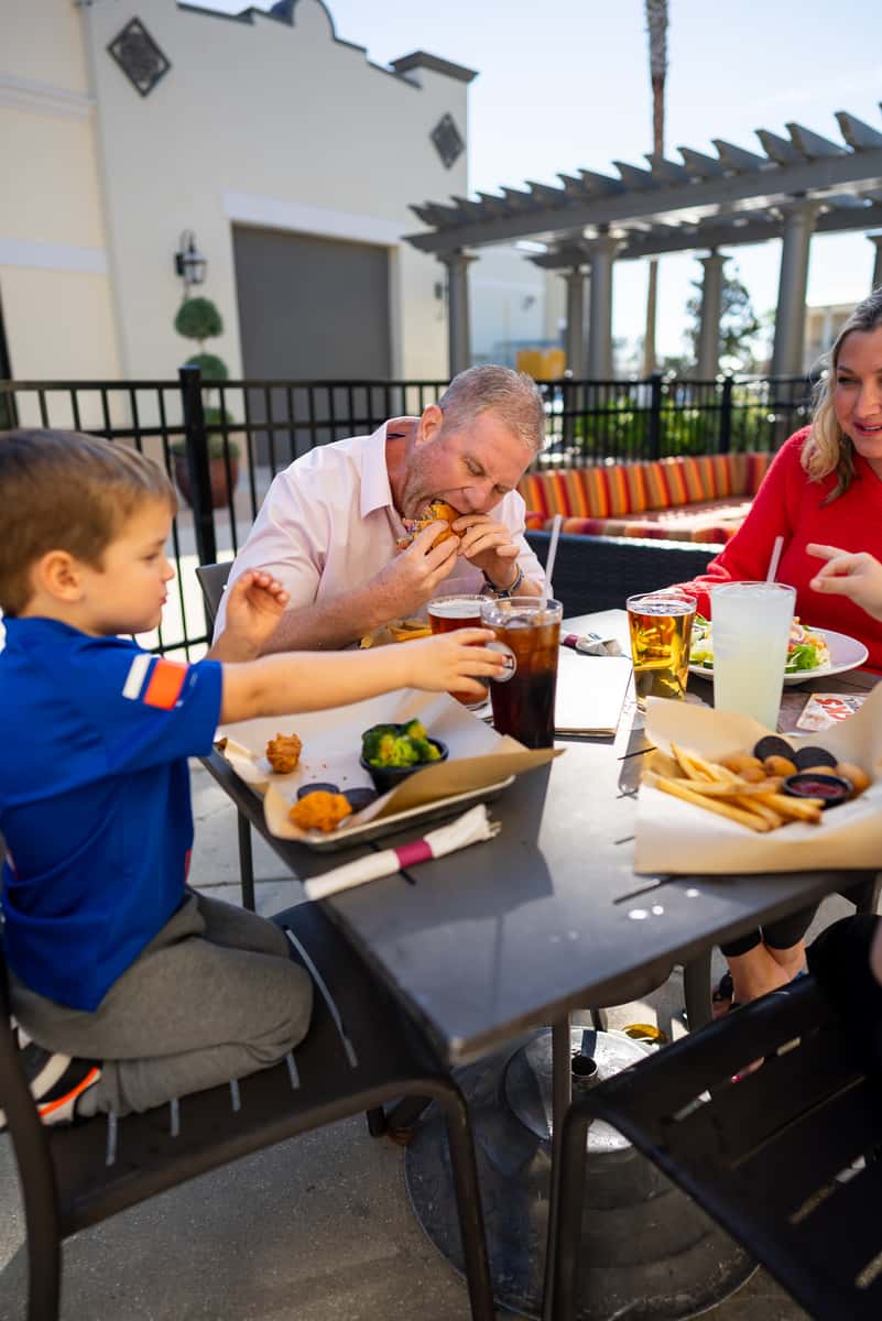 Family eating lunch