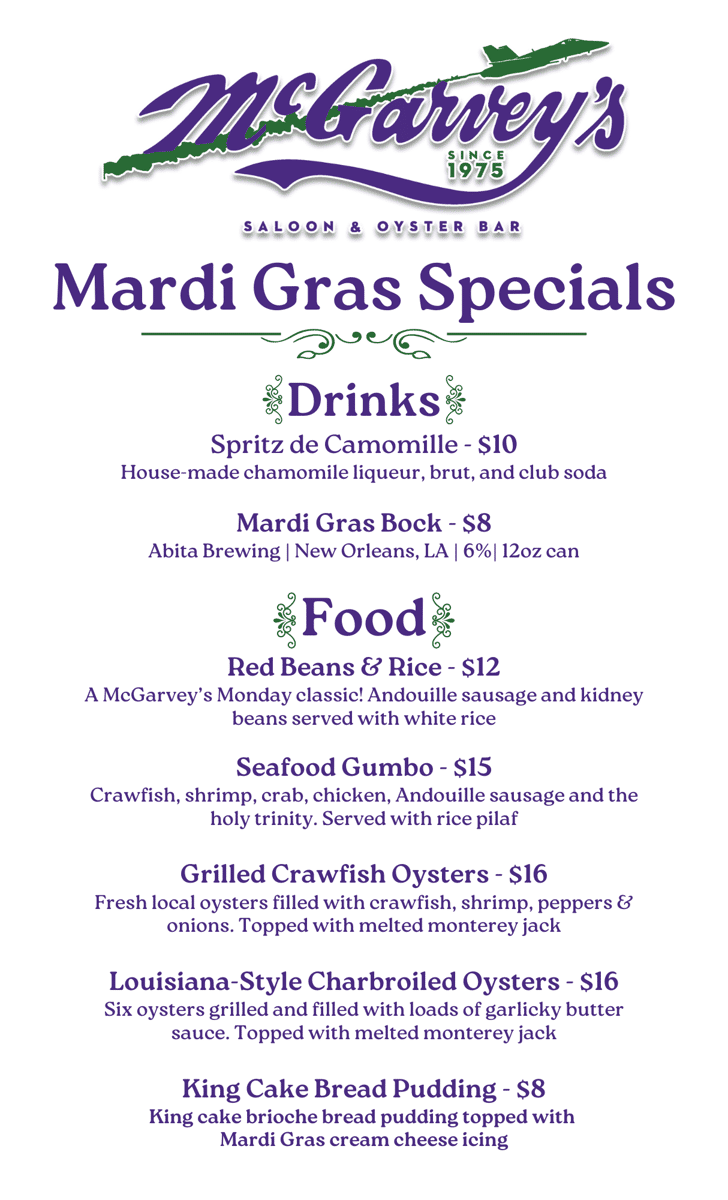 Mardi Gras Specials