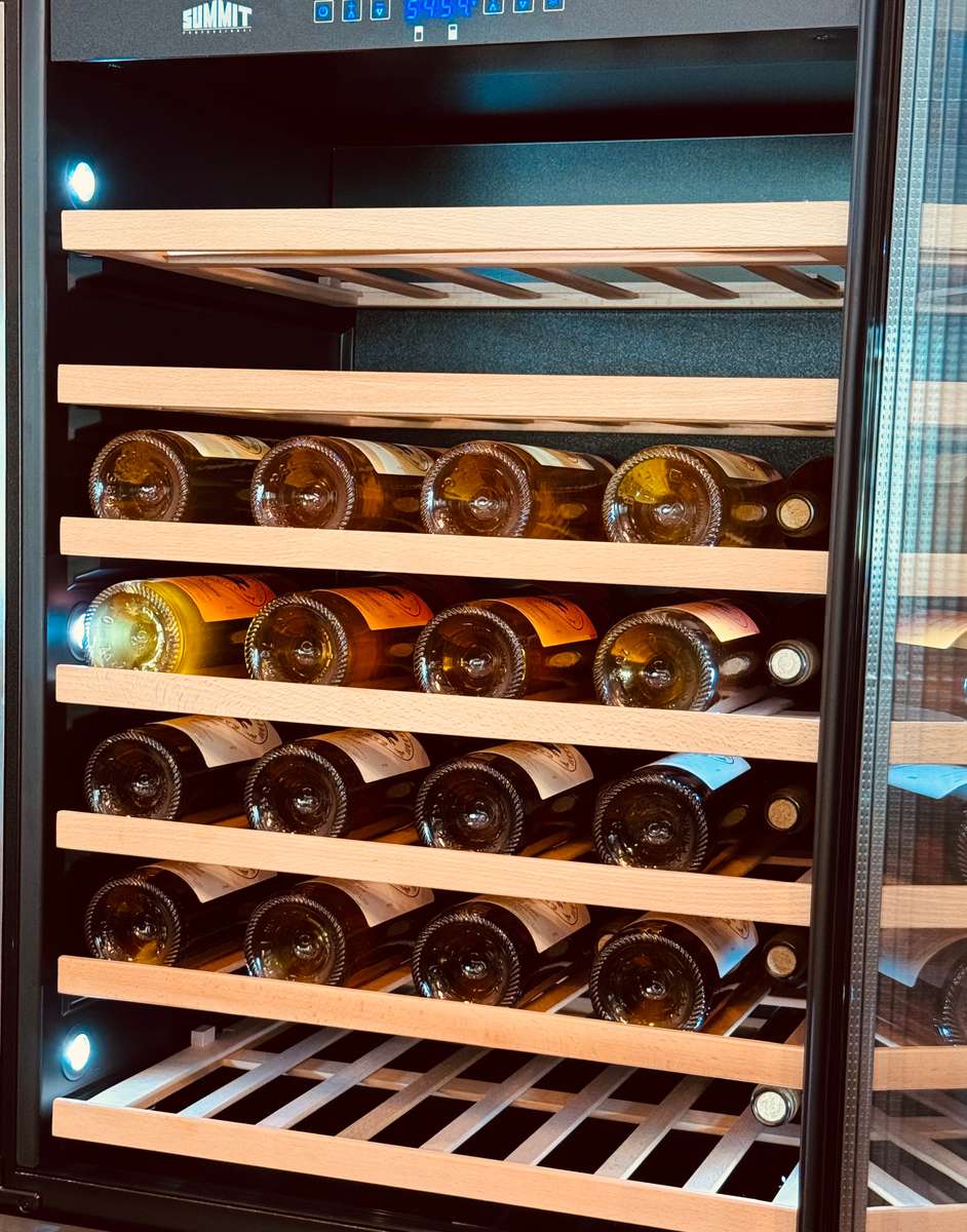 Bottles of alcohol on a rack