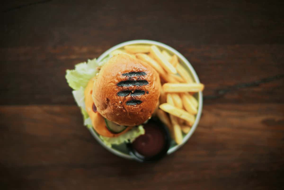 Burger with fries
