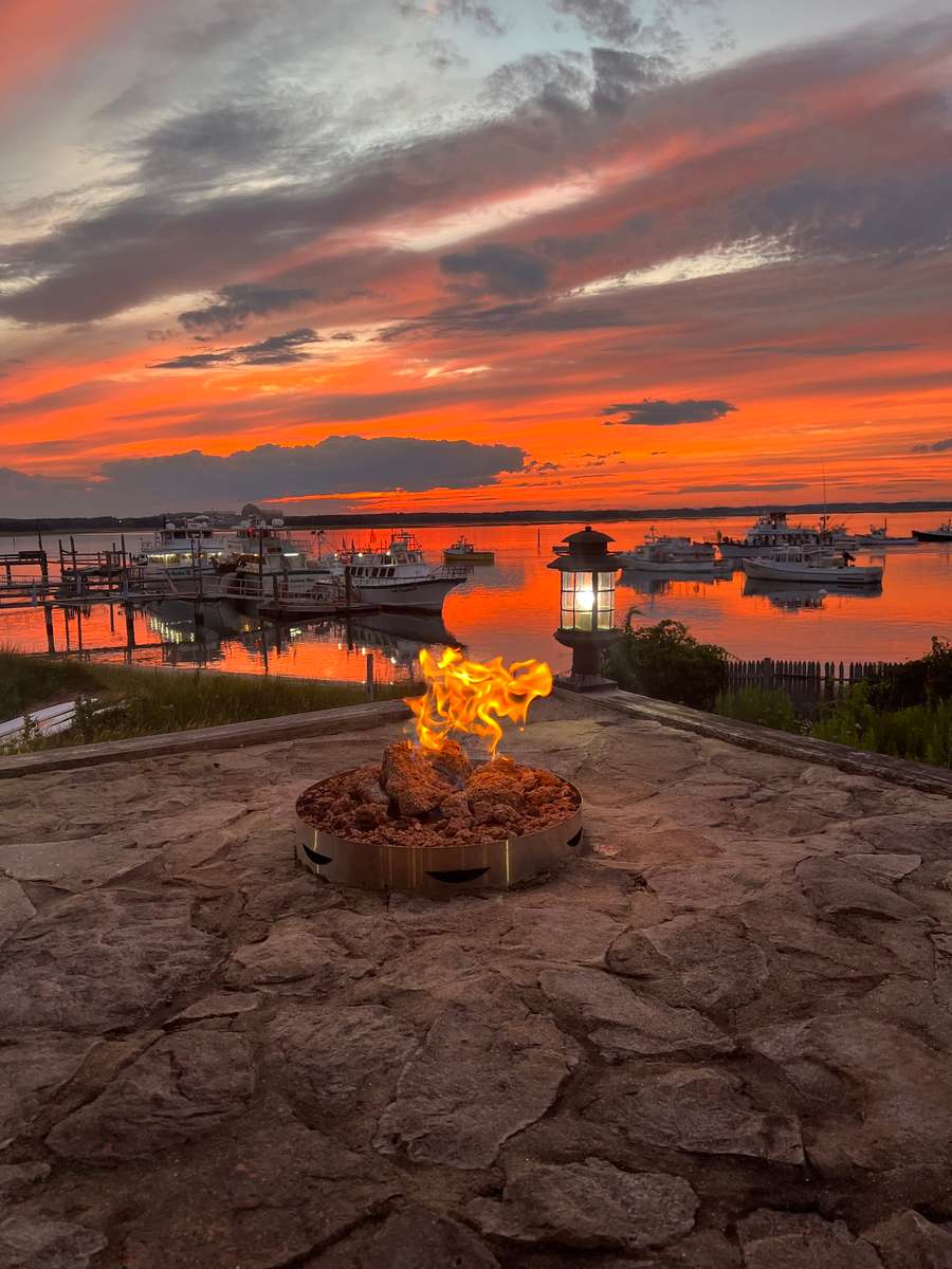 firepit at sunset