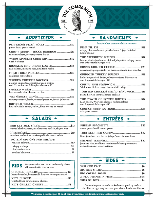 menu