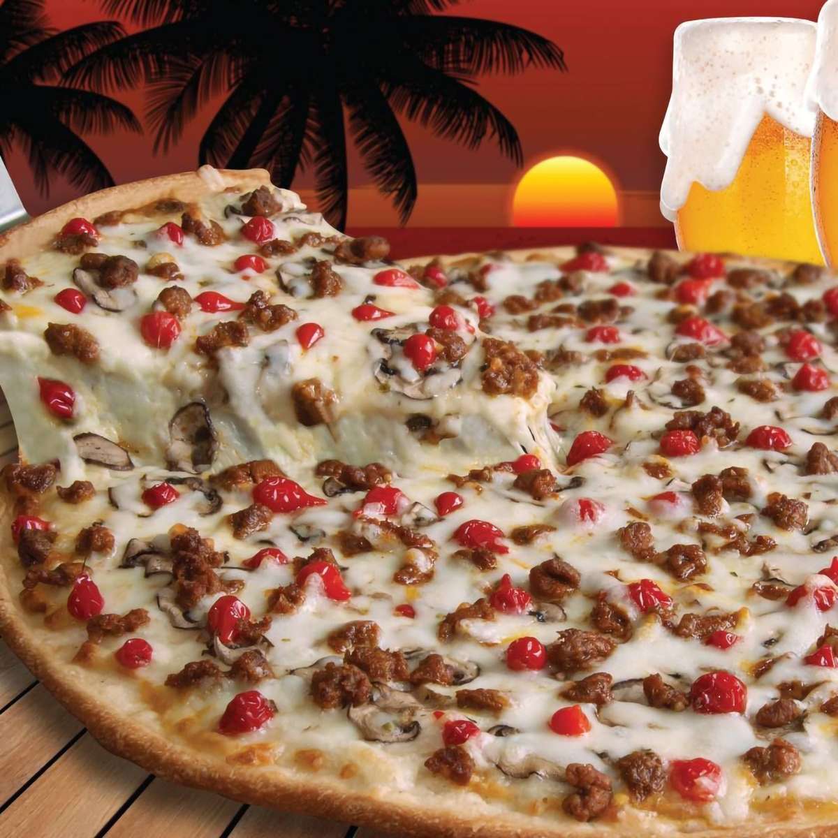 Thin crust pizza