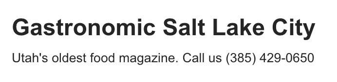 Gastgronomics Salt Lake City