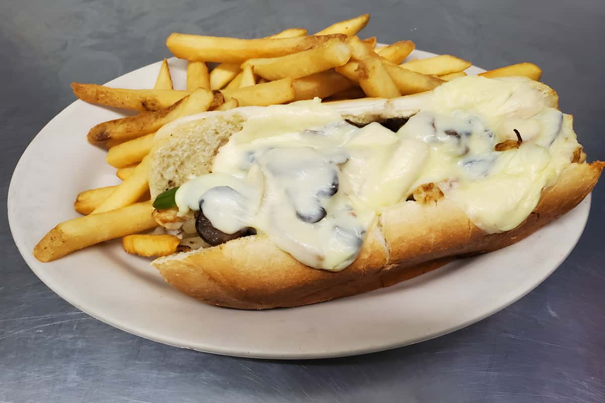 Philly cheese steak with fries