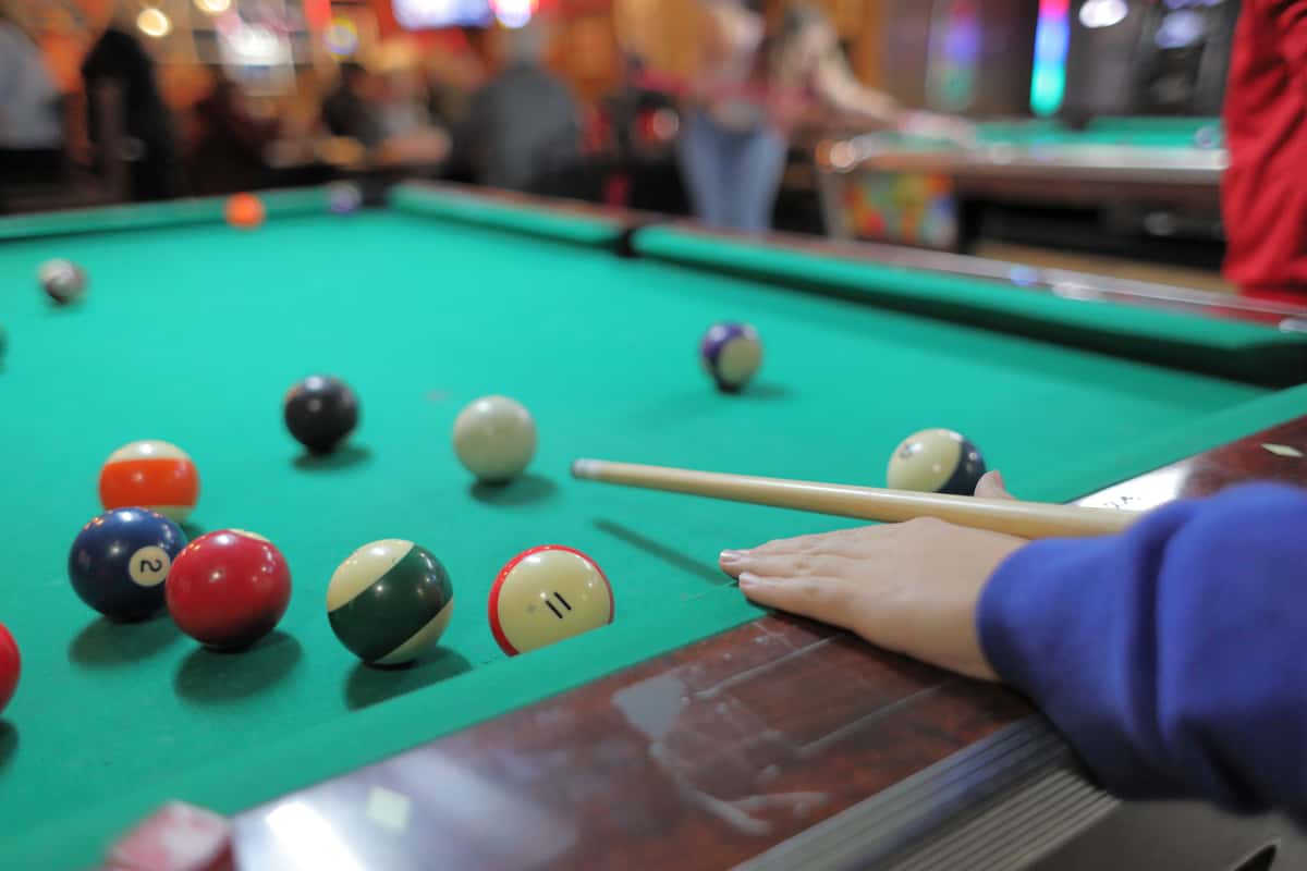 person playing pool