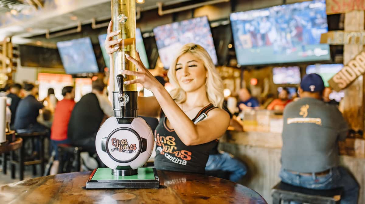 girl pouring beer