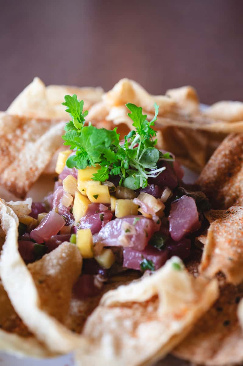 Nachos with vegetables inside