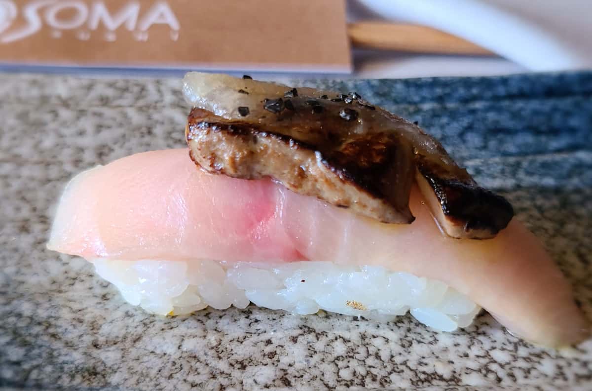 Yellowtail Foie Gras Ni, image size:1200x792