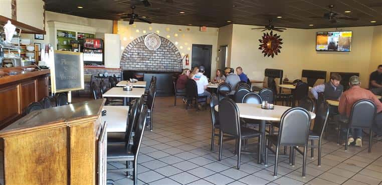 Interior dining area and tables and chairs