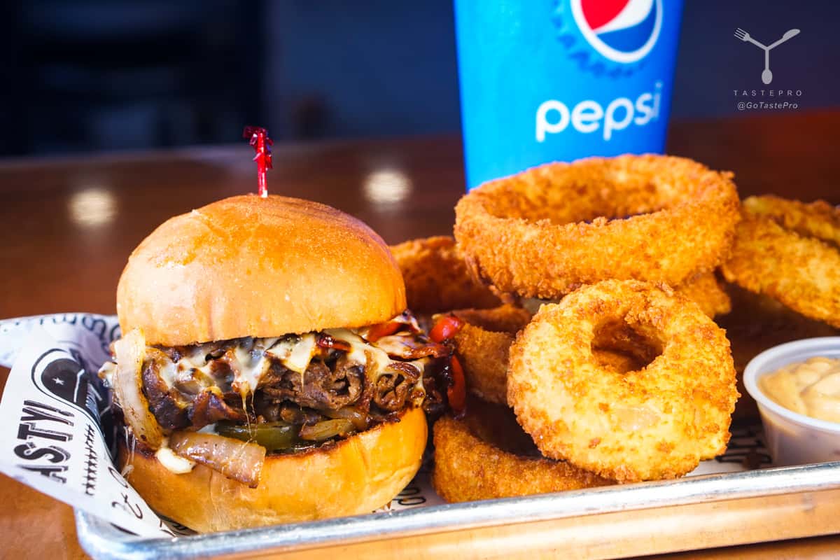 Sliders and onion rings