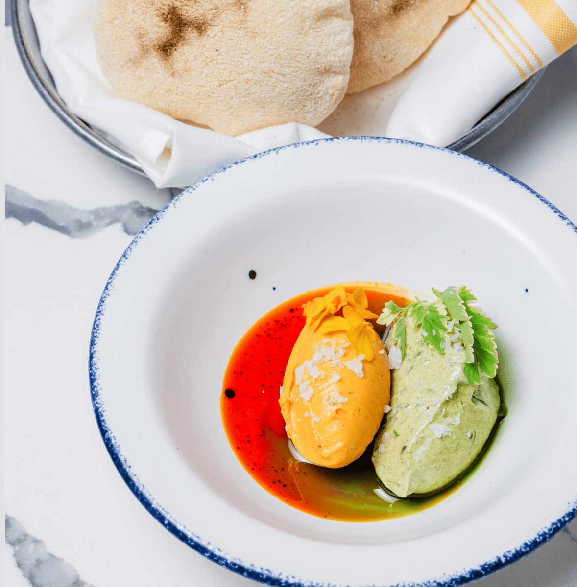 Poi with chorizo and seaweed butter
