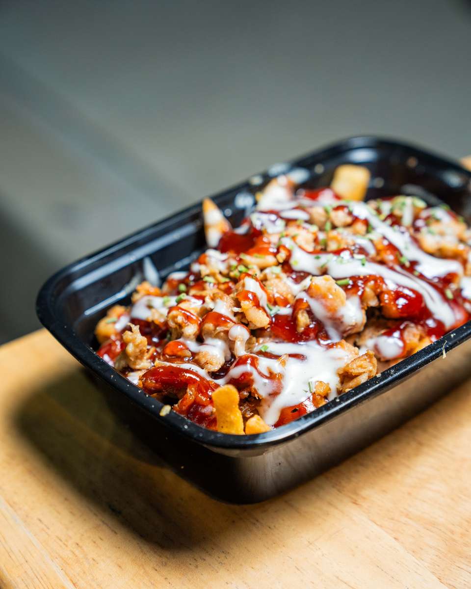 FryDay Nashville Hot Chicken Loaded Fries, LA's spiciest signature bite