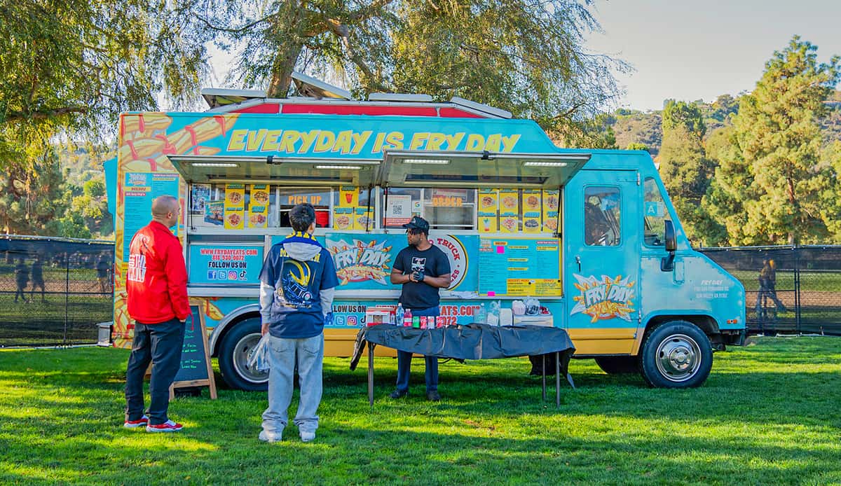 Weather policies: FryDay Eats operates in most conditions. Severe weather triggers flexible rescheduling. LA climate advantages discussed.  -ˆ TARGET KEYWORDS: food truck catering Los Angeles, FryDay Eats catering, loaded fries catering, LA food truck events