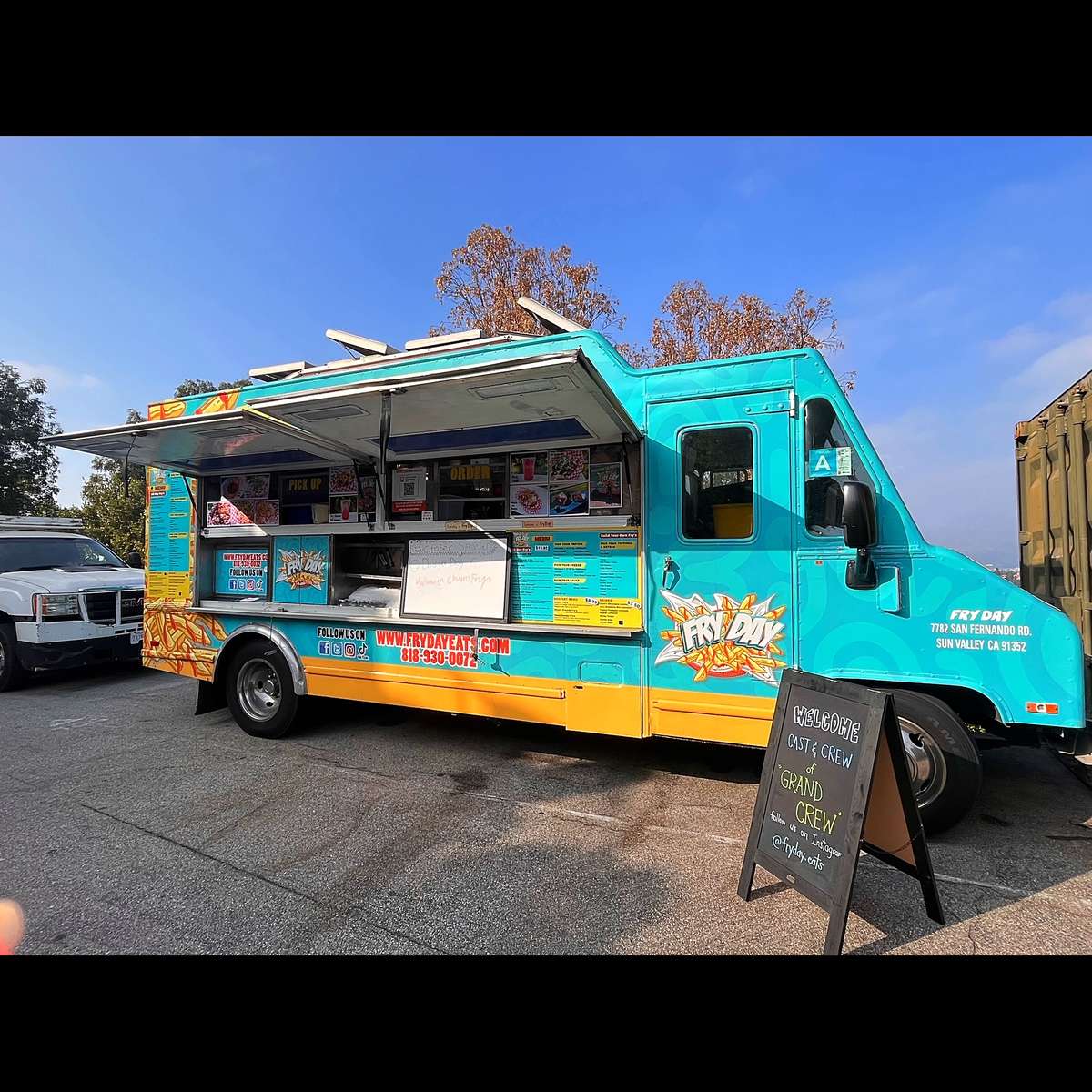 FryDay Food Truck makes a big splash Catering on the set of NBC Universal's hit show "Grand Crew" 