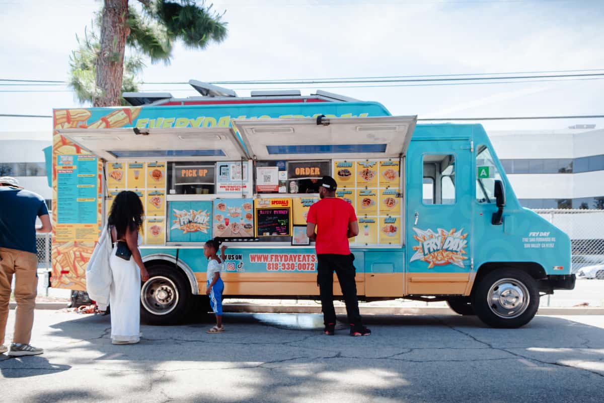FryDay Food Truck catering a corporate town hall and all-hands meeting in Los Angeles