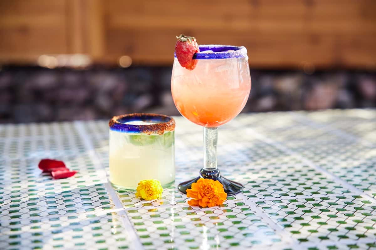 Los Sombreros Strawberry & Jalapeno Margaritas - Happy Hour Patio
