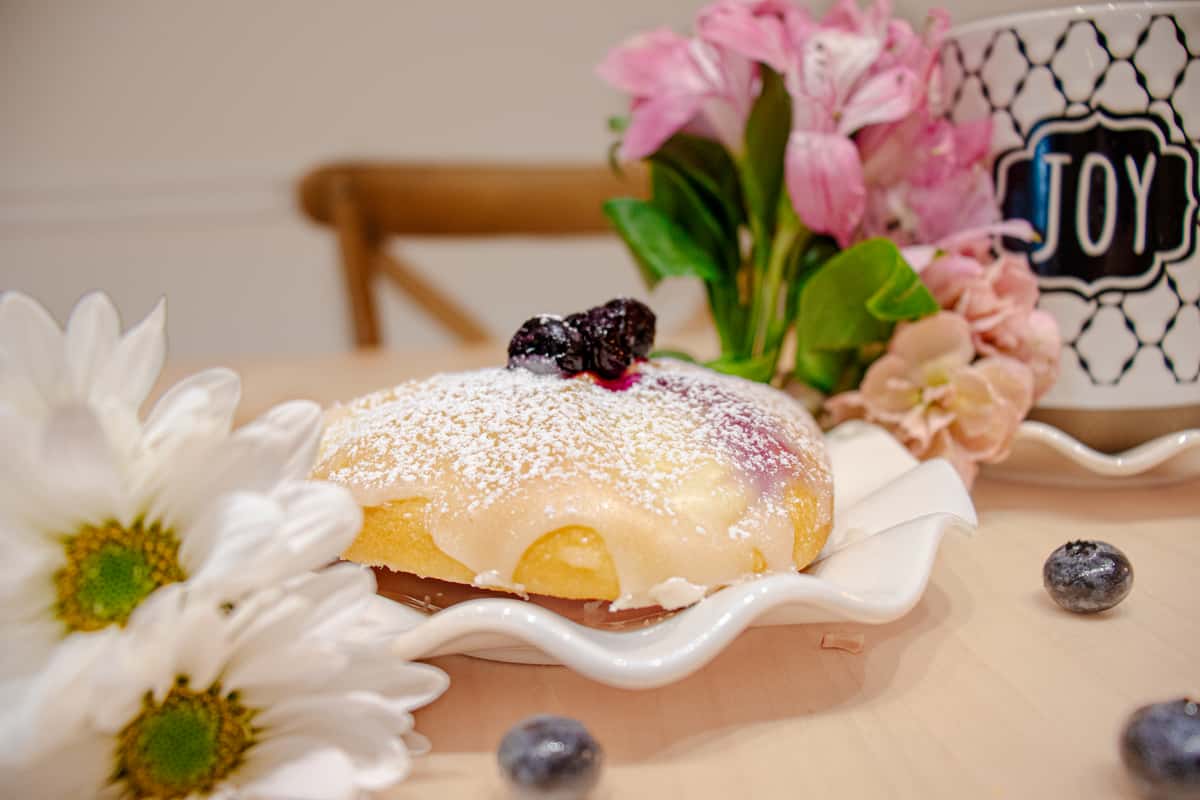 Cream Cheese Danish topped blueberries