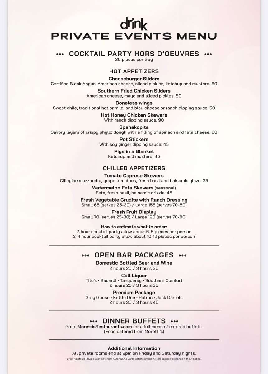 Private Parties at DRINK NIGHTCLUB