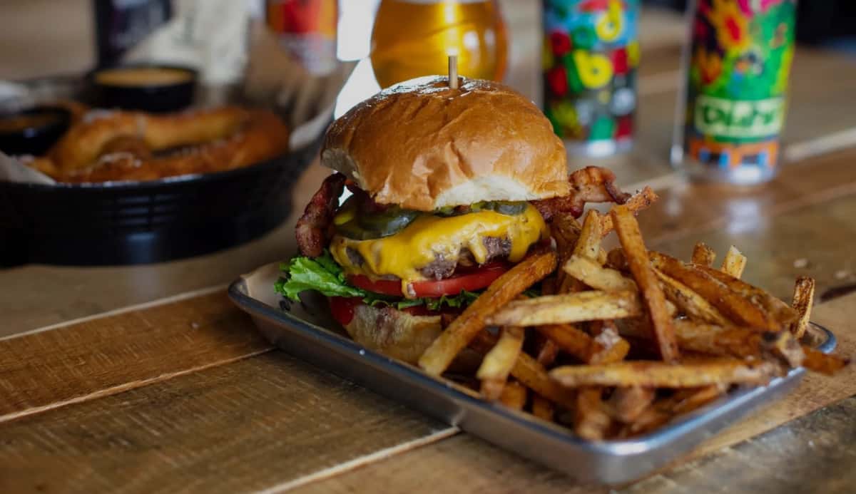 burgers fries and drinks